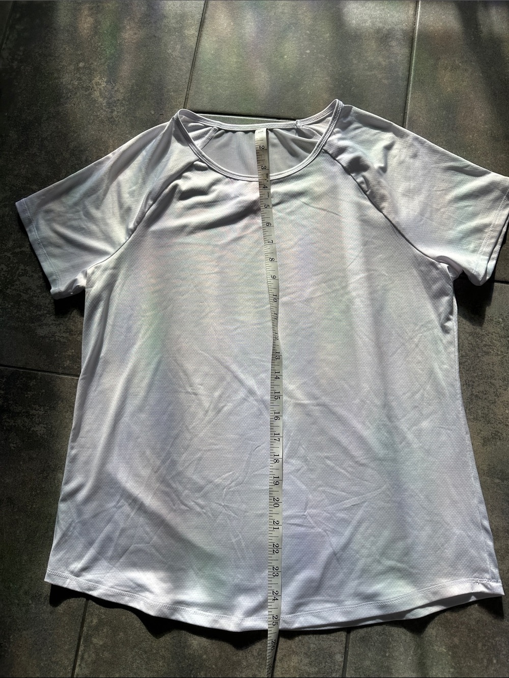 Yogalicious Lux Tessa Tee White Mesh Back Workout Top M